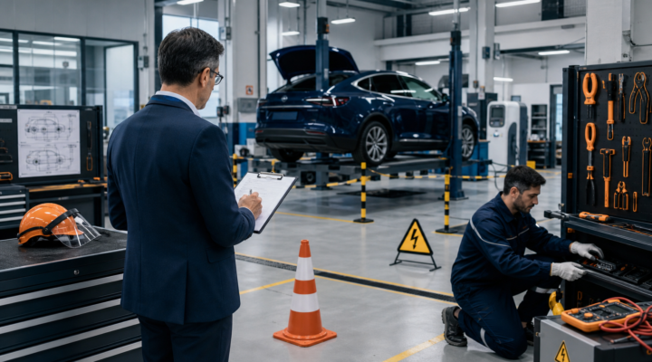 TSE K646 başvurusu öncesinde elektrikli araç servisinin teknik denetimi